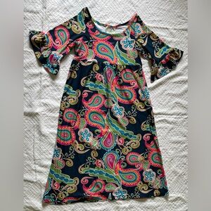 Lolly Wolly Doodle Paisley Girls Dress Size 10 Bell Sleeves